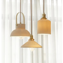 Load image into Gallery viewer, Japandi Style Ribbed Ceramic Pendant Lights