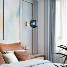 Load image into Gallery viewer, Sapphire glass vintage style glass globe wall sconce