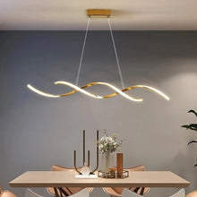 Load image into Gallery viewer, Ari mirrored gold finish LED helical light fixture