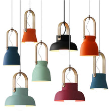 Load image into Gallery viewer, Colorful Nordic Wood Pendant Lights
