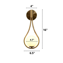 Load image into Gallery viewer, Nordic Glass Globe Wall Light Dimensions Focal Decor