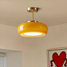 Cargar imagen en el visor de la galería, Orange Glass Alfred Circular Glass Ceiling Light by Focal Decor