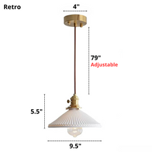Load image into Gallery viewer, Japandi Style Ribbed Ceramic Pendant Lights