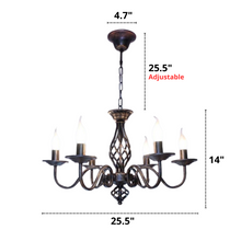 Cargar imagen en el visor de la galería, Rustic French Chandelier Dimensions