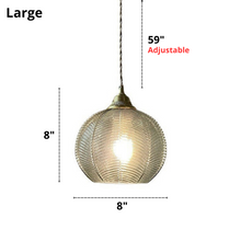 Charger l'image dans la galerie, Large Leaf Pattern Glass Pendant Light Dimensions