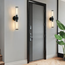 Load image into Gallery viewer, black two-bulb hallway wall lights