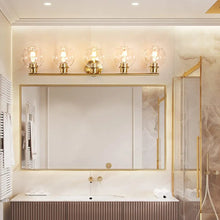 Cargar imagen en el visor de la galería, Lámpara de tocador con globo de vidrio y múltiples focos