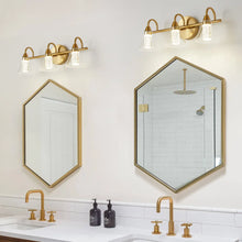 Load image into Gallery viewer, Modern Three-Bulb Vanity Light in Gold