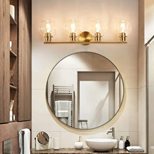 Cargar imagen en el visor de la galería, Lámpara de tocador con globo de vidrio y múltiples focos