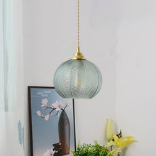 Charger l'image dans la galerie, Suspensions rustiques en verre texturé à feuilles