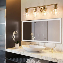 Cargar imagen en el visor de la galería, Lámpara de tocador con globo de vidrio y múltiples focos