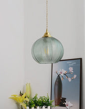 Charger l'image dans la galerie, Suspensions rustiques en verre texturé à feuilles