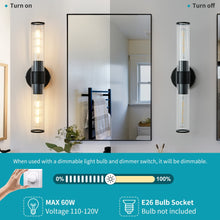 Load image into Gallery viewer, Two-Bulb Fluted Glass Wall/Vanity Sconce