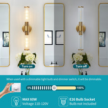 Load image into Gallery viewer, Two-Bulb Fluted Glass Wall/Vanity Sconce