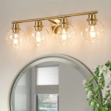 Cargar imagen en el visor de la galería, Four bulb clear glass globe wall light