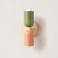 Load image into Gallery viewer, Colorful Minimalist Two-Bulb Wall Sconce