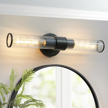 Load image into Gallery viewer, Two-Bulb Fluted Glass Wall/Vanity Sconce