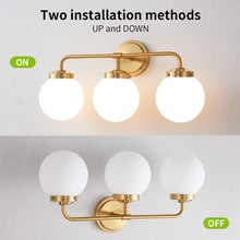 Load image into Gallery viewer, Modern Three-Bulb Frosted Glass Vanity Light