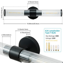 Load image into Gallery viewer, Two-Bulb Fluted Glass Wall/Vanity Sconce