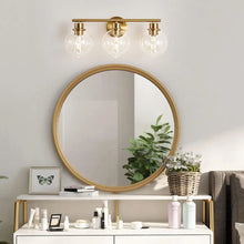 Cargar imagen en el visor de la galería, Gold wall light with three bulbs