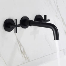 Charger l'image dans la galerie, Matte Black two-handle wall mounted faucet