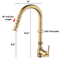 Load image into Gallery viewer, Atticus Retractable Faucet Dimensions