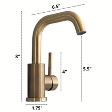 Load image into Gallery viewer, Classic Brass Bathroom Faucet Dimensions