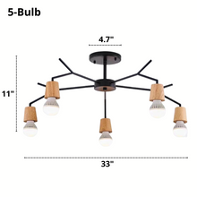 Load image into Gallery viewer, Five Bulb Forest Modern Nordic Ceiling Light Dimensions