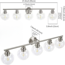 Cargar imagen en el visor de la galería, Lámpara de tocador con globo de vidrio y múltiples focos