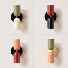 Load image into Gallery viewer, Minimalist Two-Bulb Colorful Wall Sconce