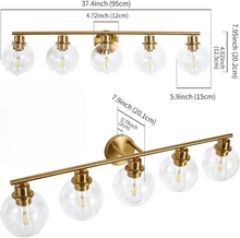 Cargar imagen en el visor de la galería, Lámpara de tocador con globo de vidrio y múltiples focos