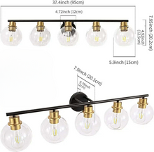 Cargar imagen en el visor de la galería, Lámpara de tocador con globo de vidrio y múltiples focos