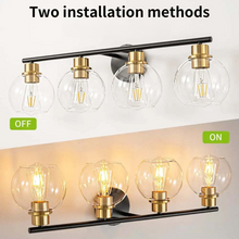 Cargar imagen en el visor de la galería, Lámpara de tocador con globo de vidrio y múltiples focos