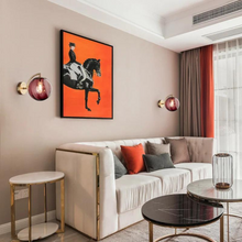 Load image into Gallery viewer, Ruby glass vintage style glass globe wall sconce