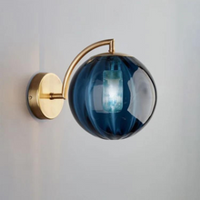 Load image into Gallery viewer, Glass Globe Wall Sconce Sapphire Glass Shade