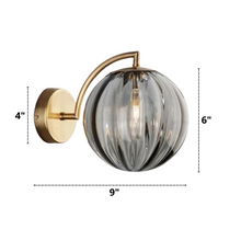 Load image into Gallery viewer, Glass Globe Wall Sconce Dimensions
