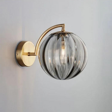 Load image into Gallery viewer, Glass Globe Wall Sconce Smoke Gray Glass Shade