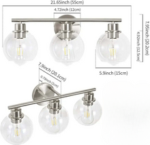 Cargar imagen en el visor de la galería, Lámpara de tocador con globo de vidrio y múltiples focos