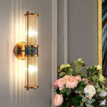 Load image into Gallery viewer, Modern Glass Crystal Wall Light with painted finish