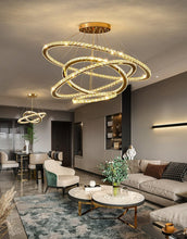Charger l'image dans la galerie, Multi-tiered glass ring chandelier