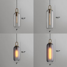 Load image into Gallery viewer, cylinder Hilde glass pendants dimensions