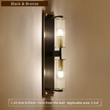 Load image into Gallery viewer, Copper & Glass Column Wall Sconce