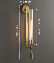 Load image into Gallery viewer, fluted glass wall sconce dimensions
