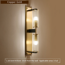 Load image into Gallery viewer, Copper & Glass Column Wall Sconce
