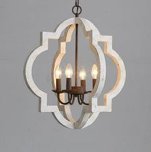 Charger l'image dans la galerie, Vintage white wood pendant lights