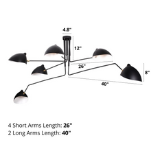Charger l'image dans la galerie, six head multi-bulb retro light fixture