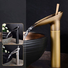 Load image into Gallery viewer, Tall brushed gold waterfall faucet