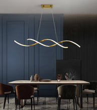 Load image into Gallery viewer, Elegant curved modern gold chandelier