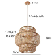 Load image into Gallery viewer, Handwoven Bamboo Pendant Light
