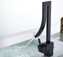 Load image into Gallery viewer, Black Modern Curved Bathroom Faucet